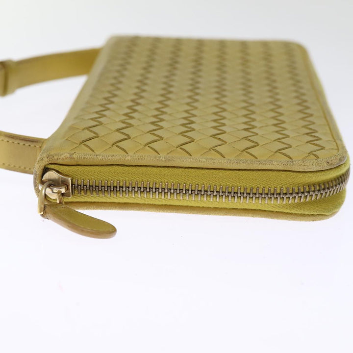 Bottega veneta INTRECCIATO Organizer Wallet Leather Yellow Auth ki4541