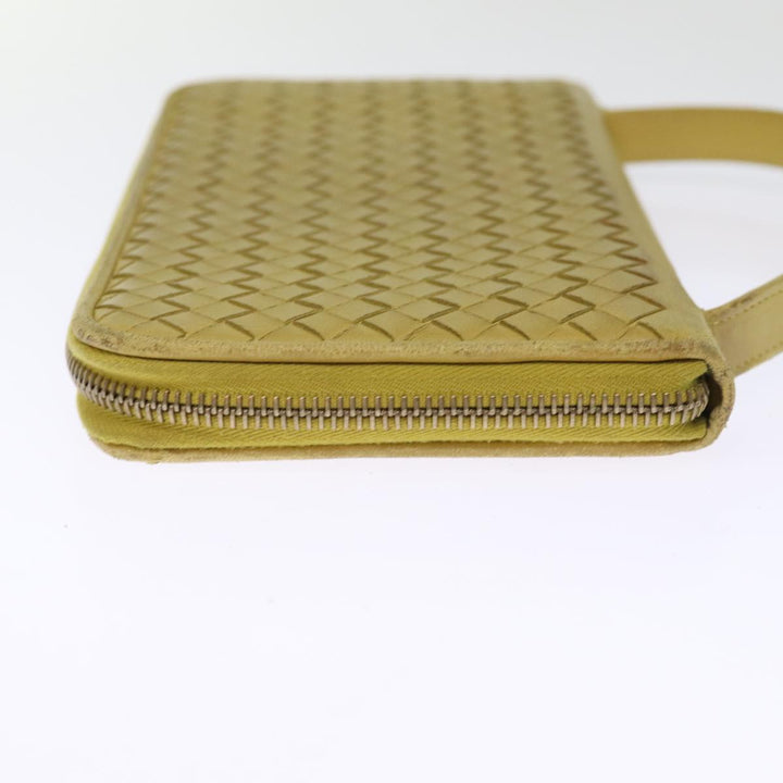 Bottega veneta INTRECCIATO Organizer Wallet Leather Yellow Auth ki4541