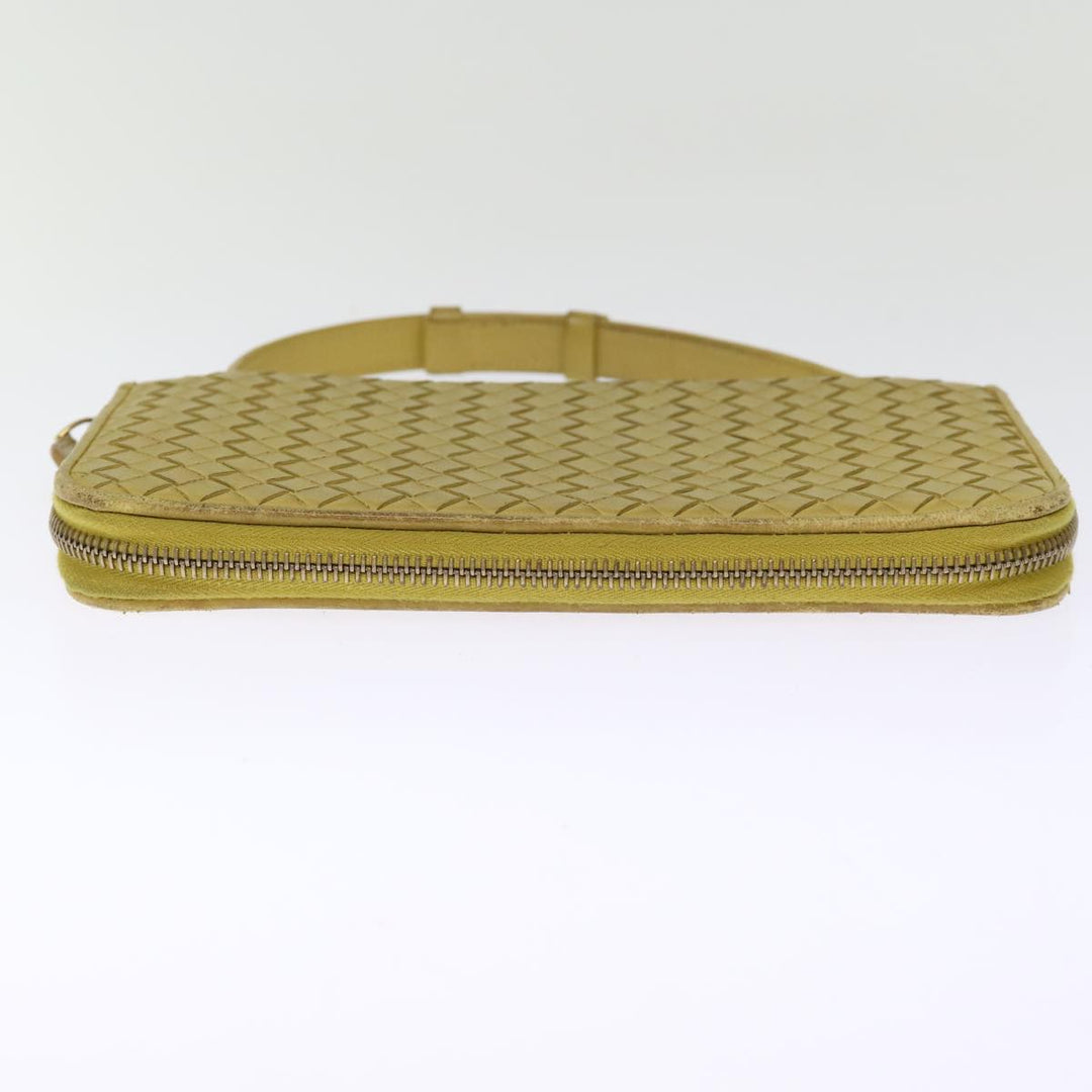 Bottega veneta INTRECCIATO Organizer Wallet Leather Yellow Auth ki4541
