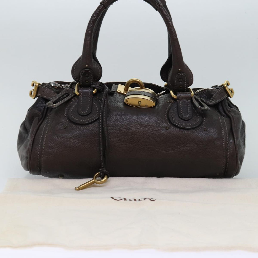 Chloe Paddington Hand Bag Leather Brown ki4544