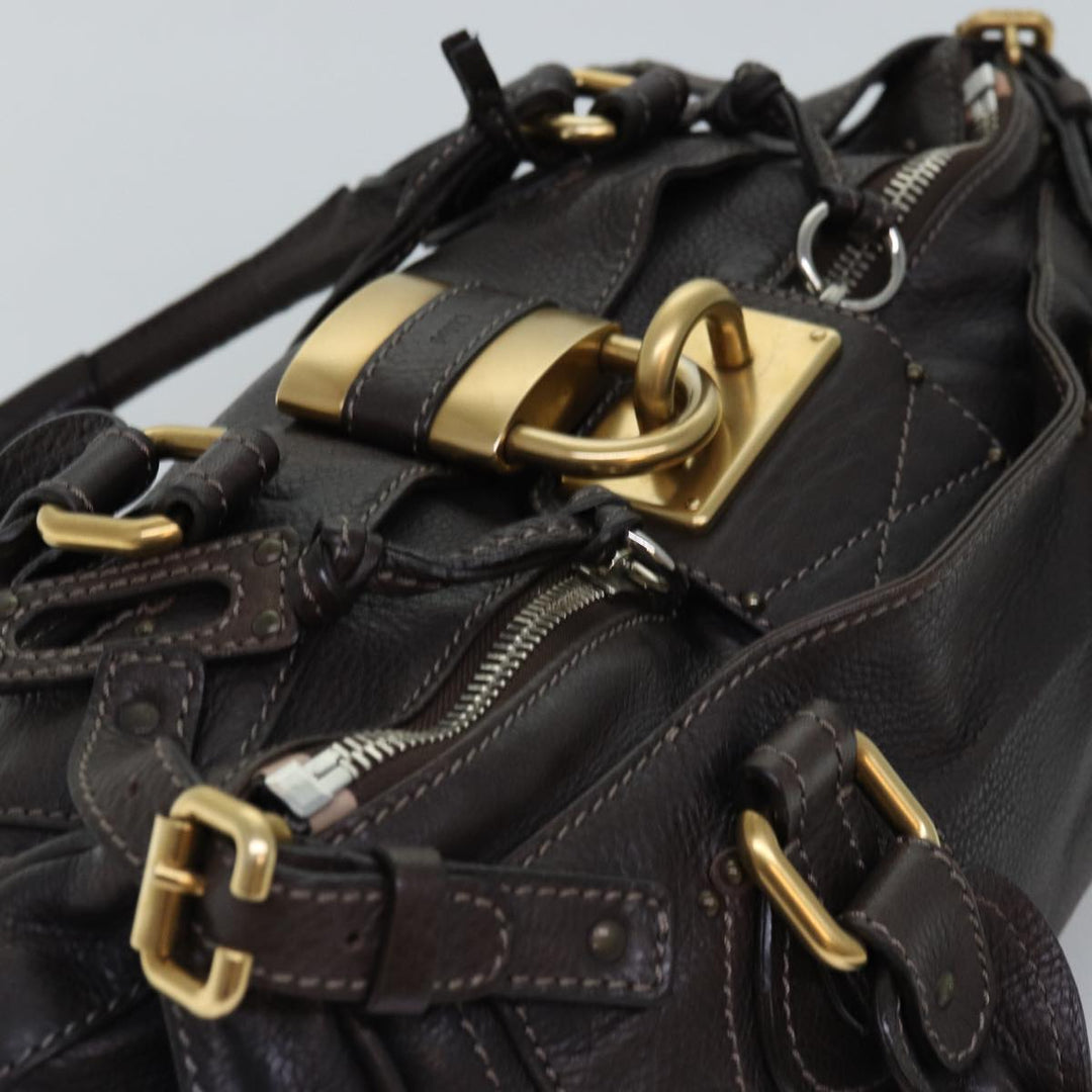 Chloe Paddington Hand Bag Leather Brown ki4544