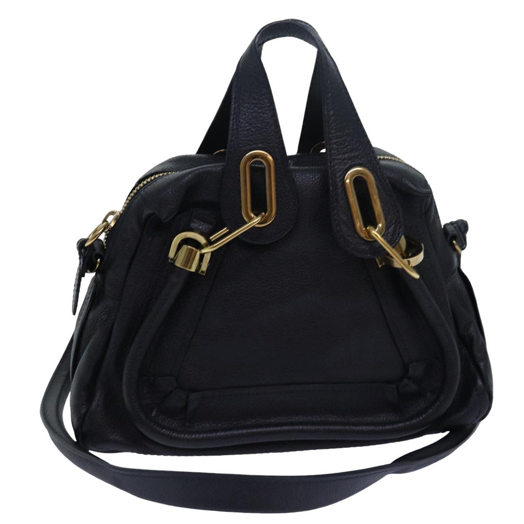 Chloe Mini Paraty Hand Bag Leather 2way Black 02 15 50 65 ki4561