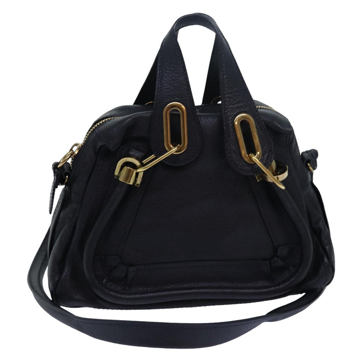 Chloe Mini Paraty Hand Bag Leather 2way Black 02 15 50 65 ki4561