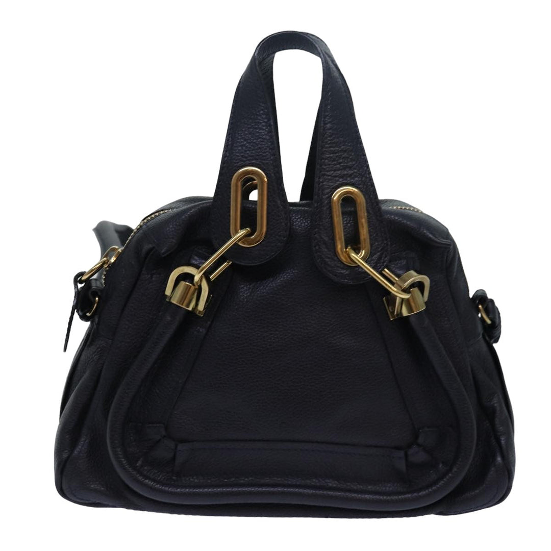 Chloe Mini Paraty Hand Bag Leather 2way Black 02 15 50 65 ki4561