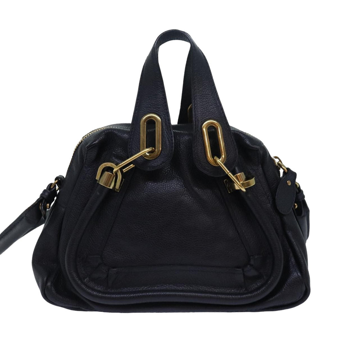 Chloe Mini Paraty Hand Bag Leather 2way Black 02 15 50 65 ki4561