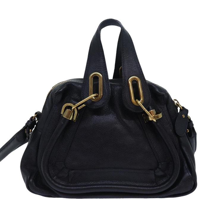 Chloe Mini Paraty Hand Bag Leather 2way Black 02 15 50 65 ki4561