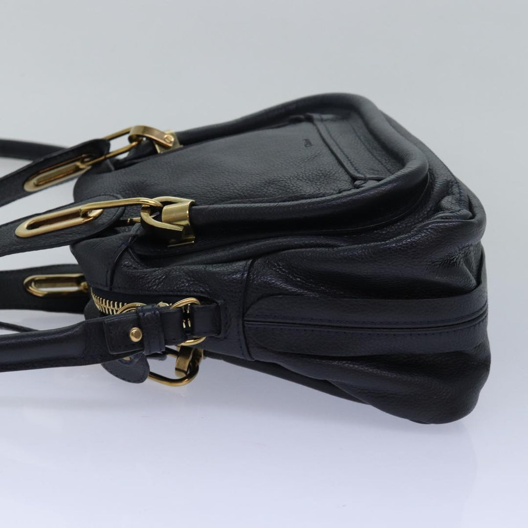 Chloe Mini Paraty Hand Bag Leather 2way Black 02 15 50 65 ki4561