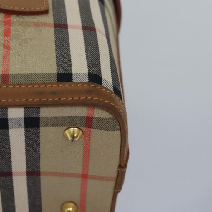 BurberrySs Nova Check Hand Bag Canvas Beige Auth ki4571