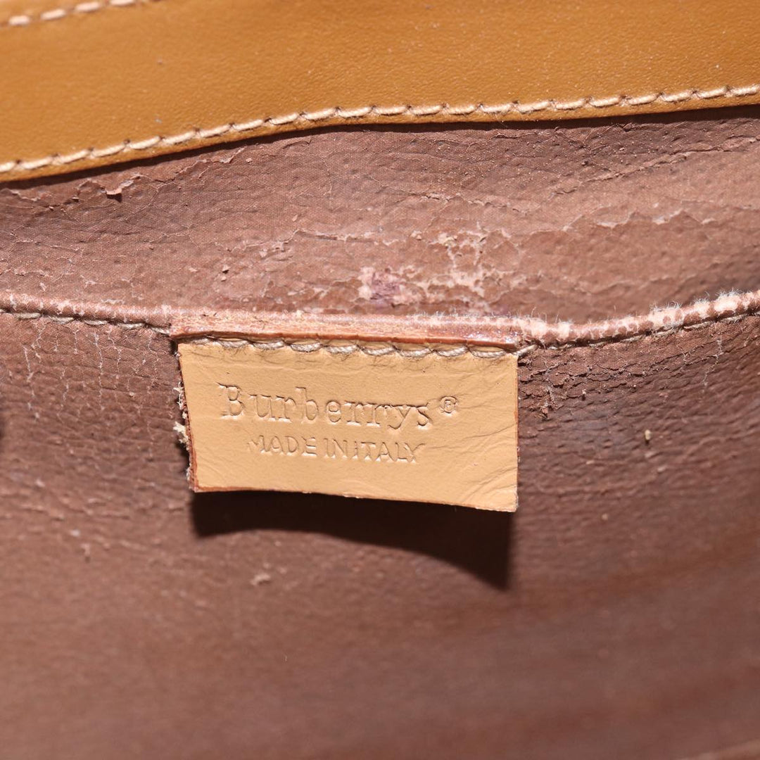 BurberrySs Nova Check Hand Bag Canvas Beige Auth ki4571