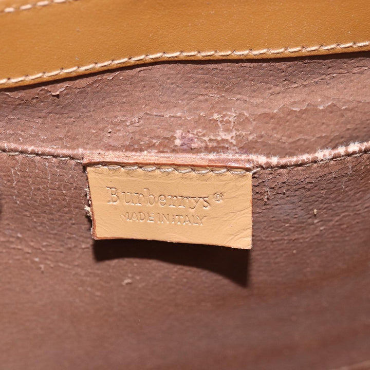 BurberrySs Nova Check Hand Bag Canvas Beige Auth ki4571