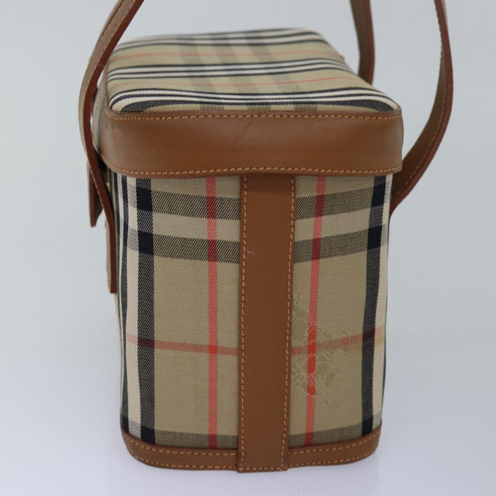 BurberrySs Nova Check Hand Bag Canvas Beige Auth ki4571