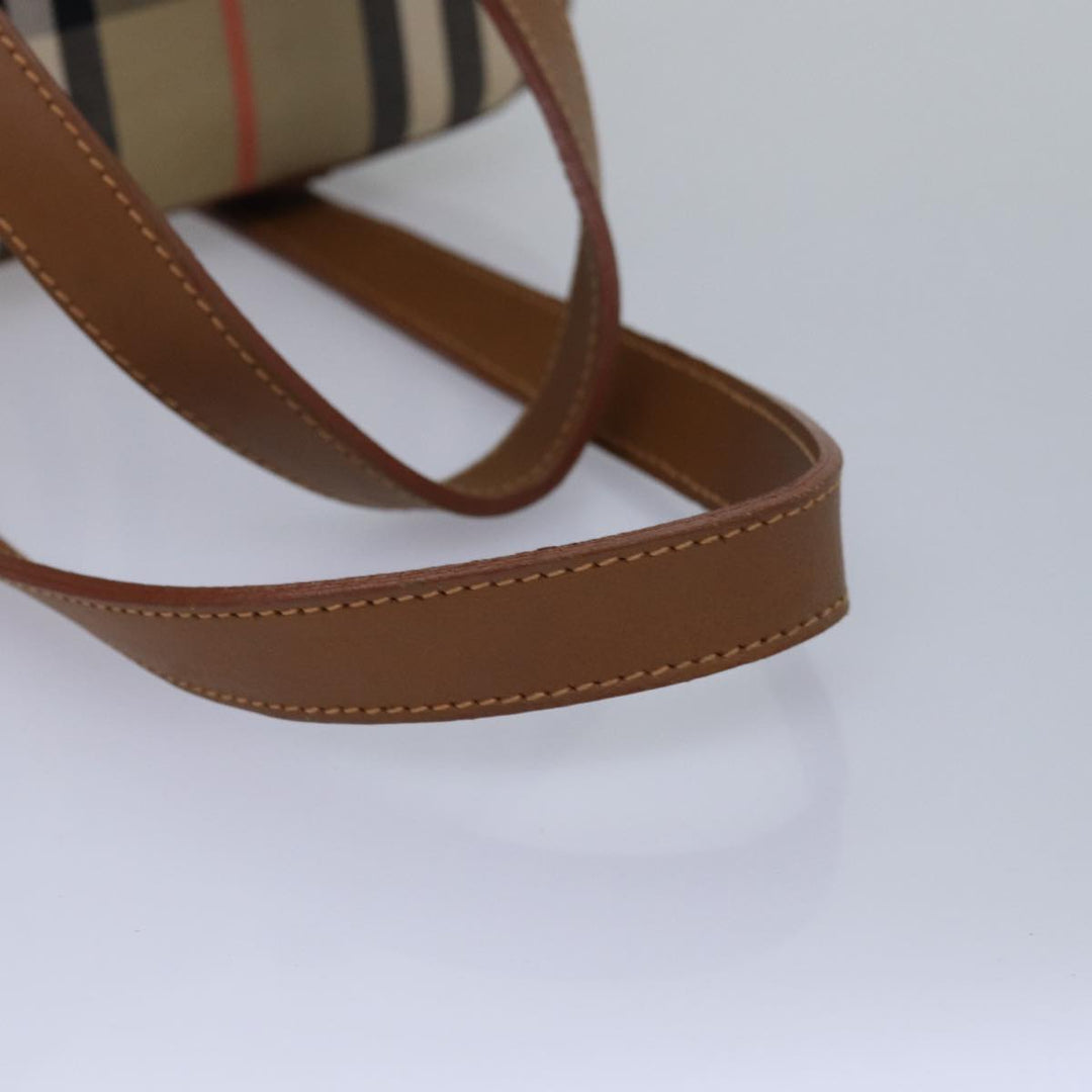 BurberrySs Nova Check Hand Bag Canvas Beige Auth ki4571