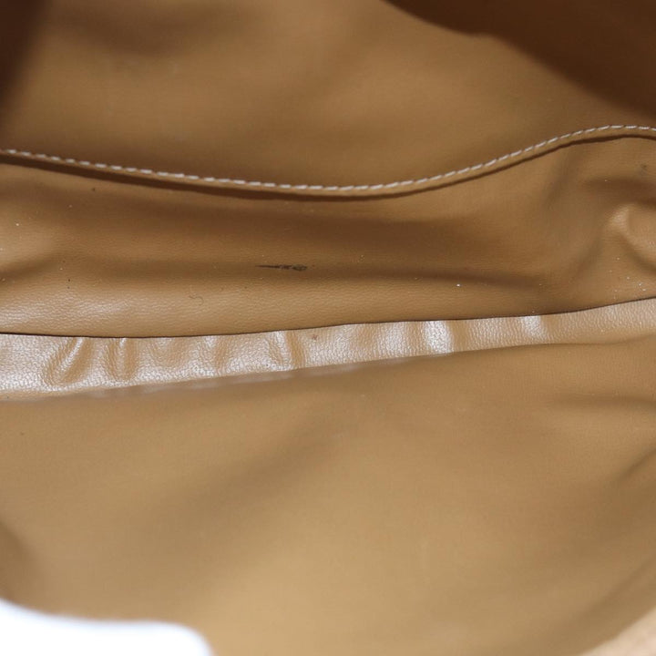 Celine Macadam Canvas Shoulder Bag PVC Leather Brown Auth ki4579