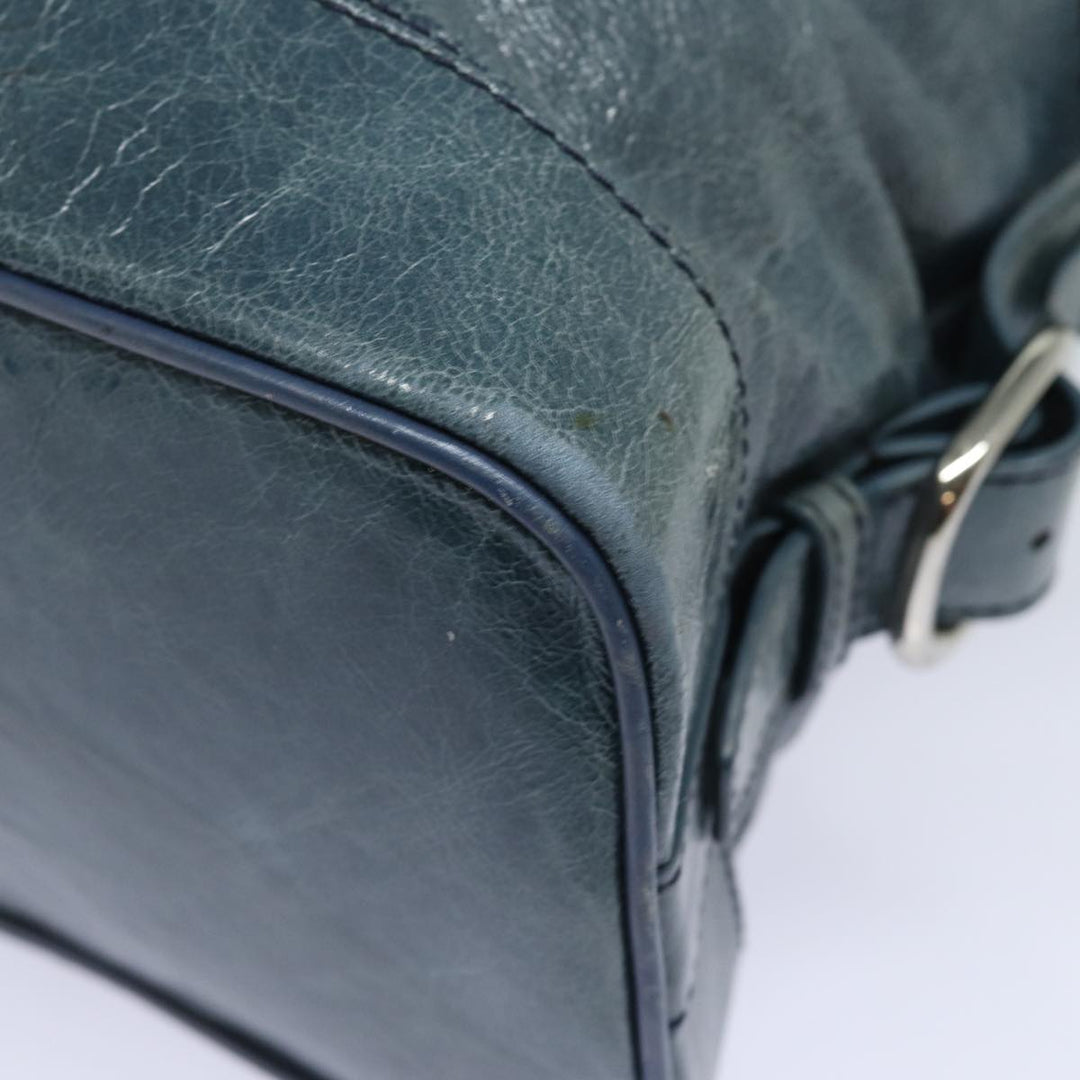 Celine Tote Bag Leather Blue Auth ki4598
