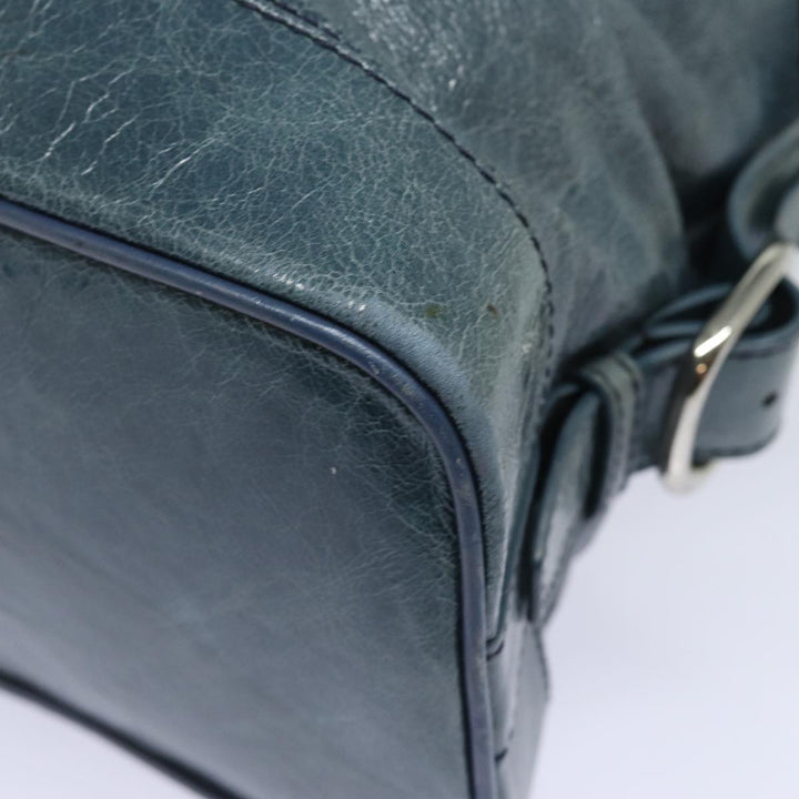 Celine Tote Bag Leather Blue Auth ki4598