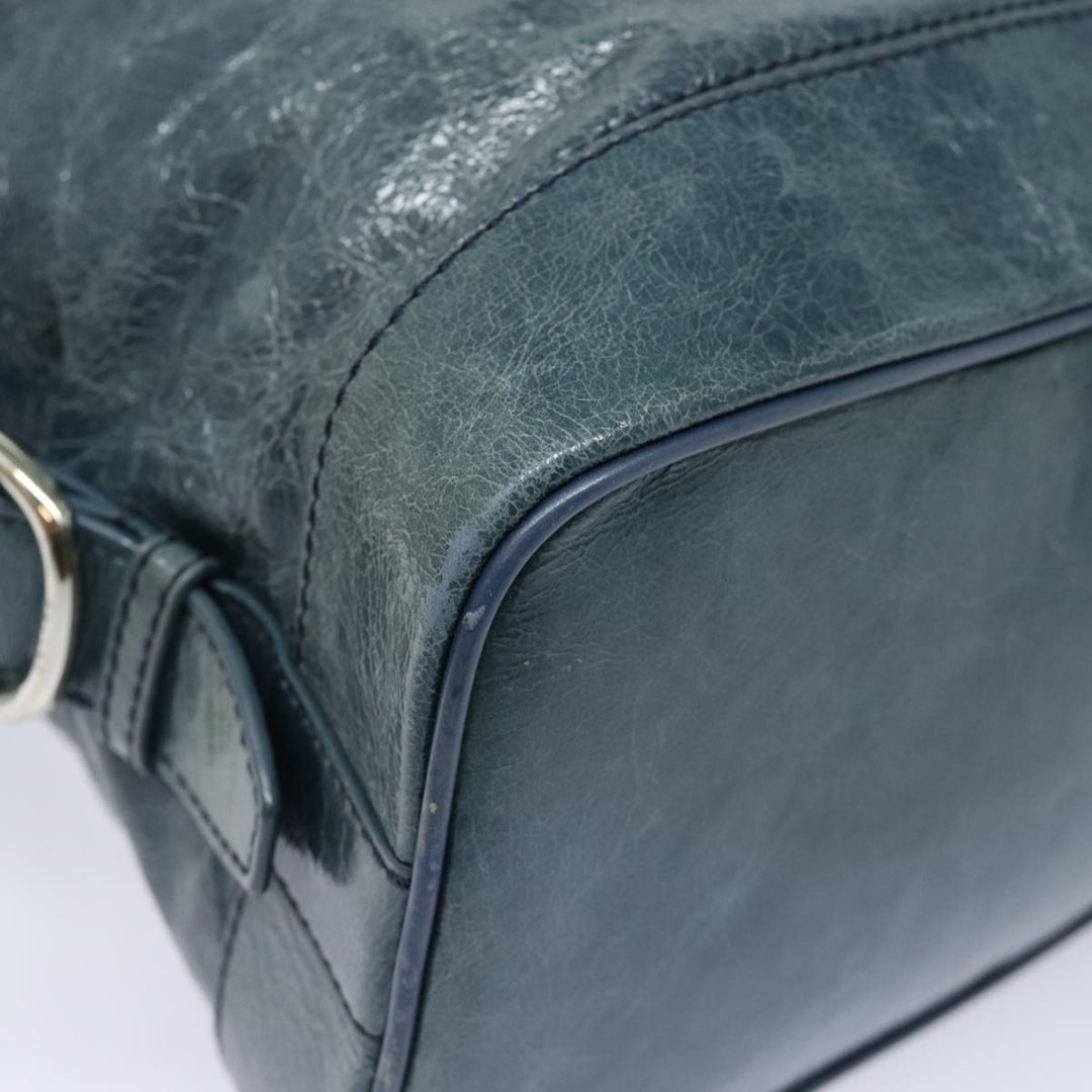 Celine Tote Bag Leather Blue Auth ki4598