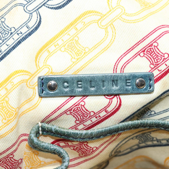 Celine Tote Bag Leather Blue Auth ki4598