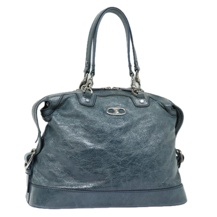 Celine Tote Bag Leather Blue Auth ki4598