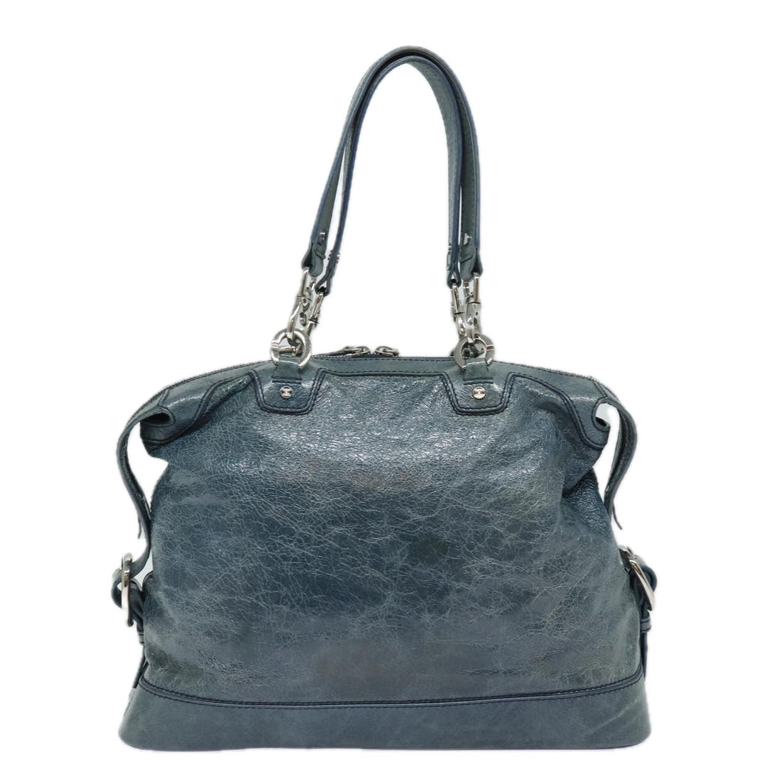 Celine Tote Bag Leather Blue Auth ki4598