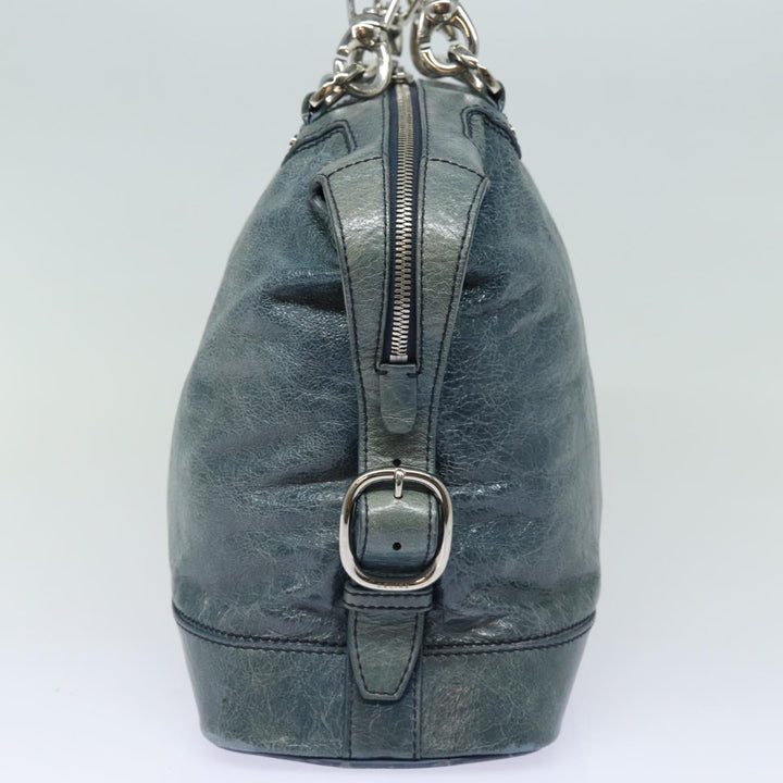 Celine Tote Bag Leather Blue Auth ki4598