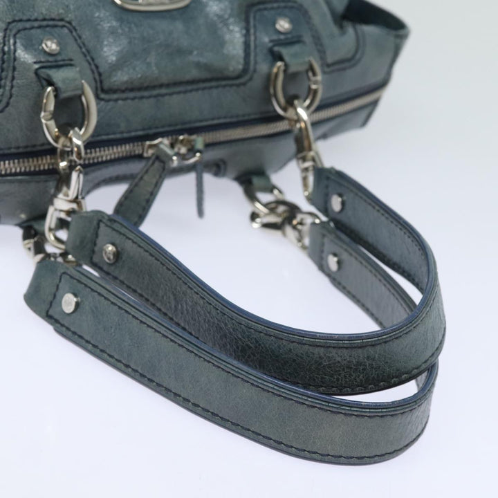 Celine Tote Bag Leather Blue Auth ki4598