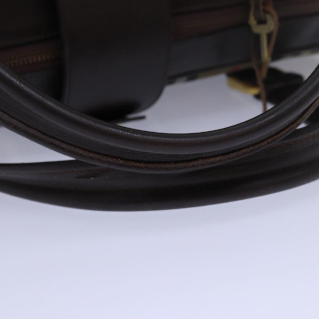 BurberrySs Nova Check Boston Bag Canvas Brown Beige Auth ki4621