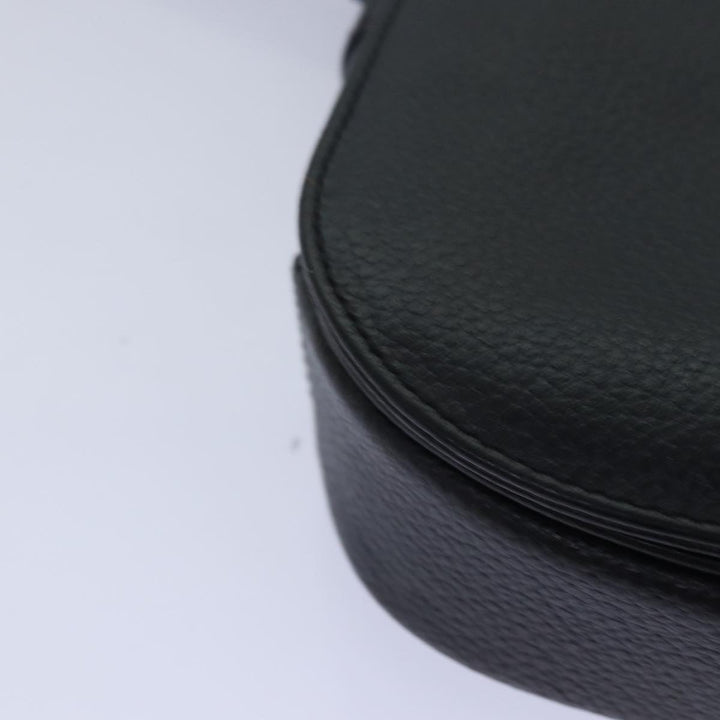 BurberrySs Shoulder Bag Leather Black Auth ki4643