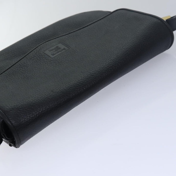 BurberrySs Shoulder Bag Leather Black Auth ki4643