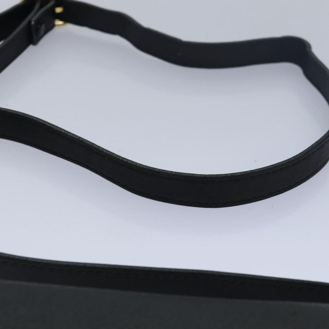 BurberrySs Shoulder Bag Leather Black Auth ki4643