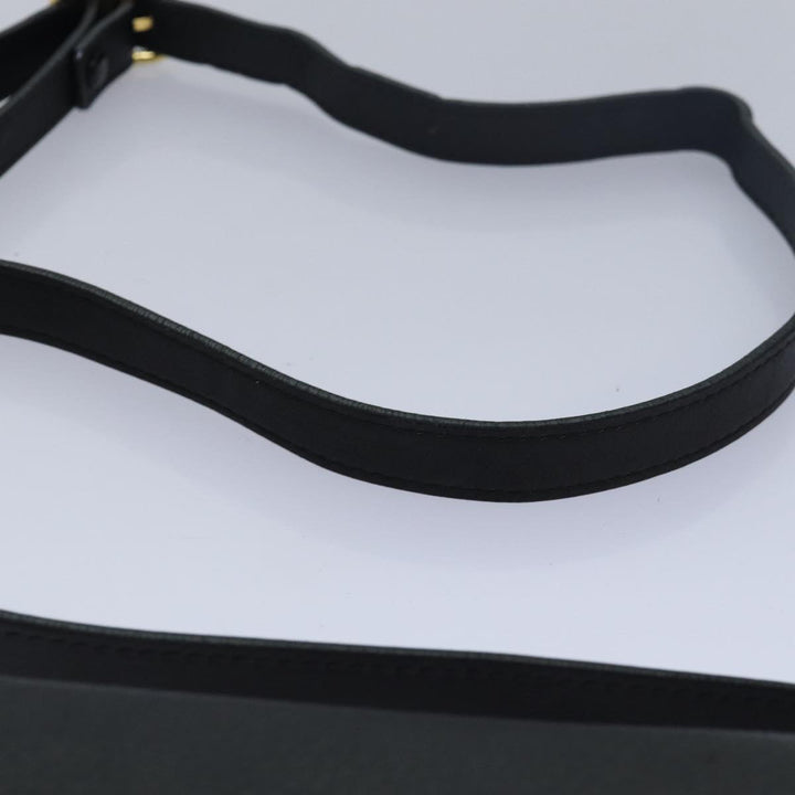 BurberrySs Shoulder Bag Leather Black Auth ki4643