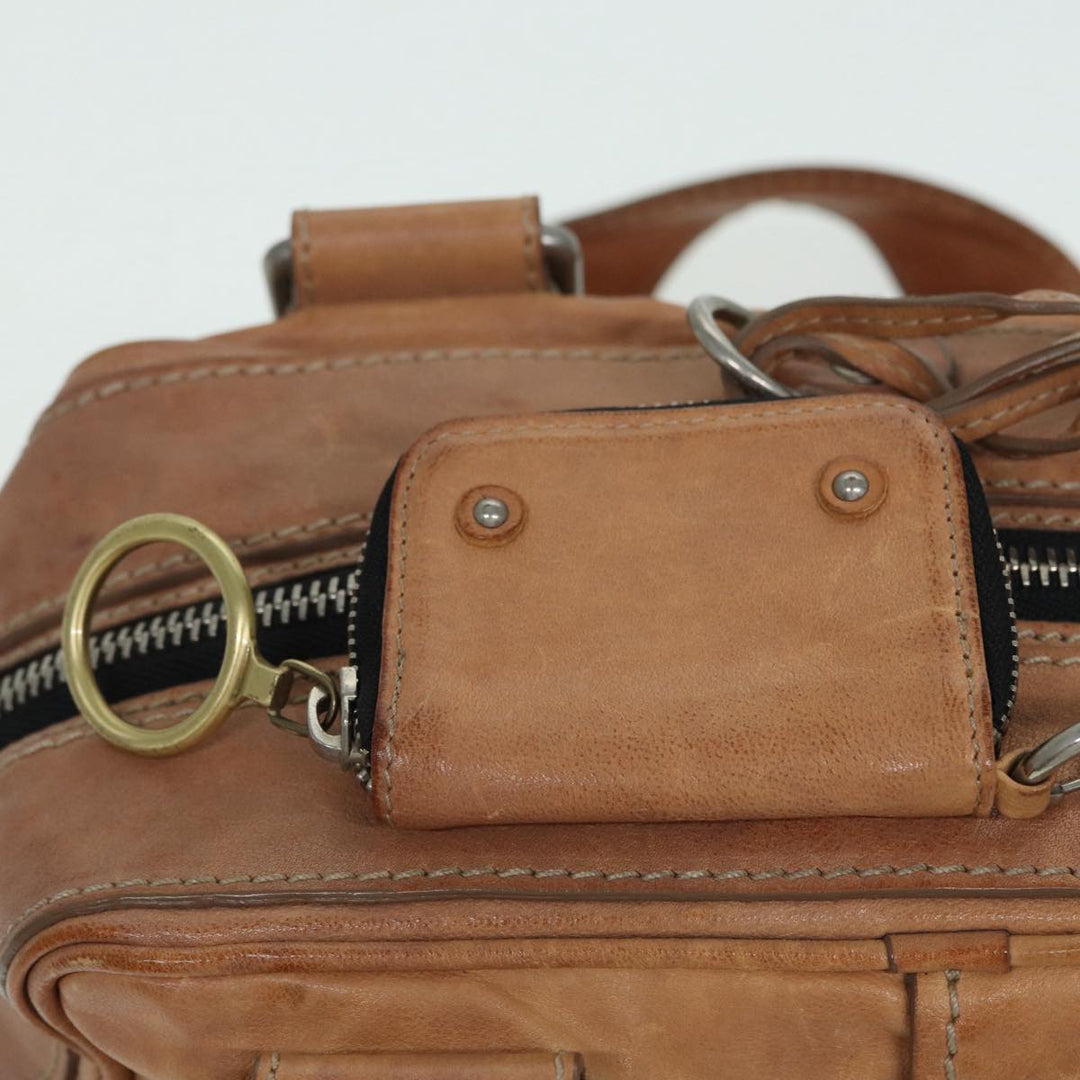 Chloe Hand Bag Leather Beige ki4666