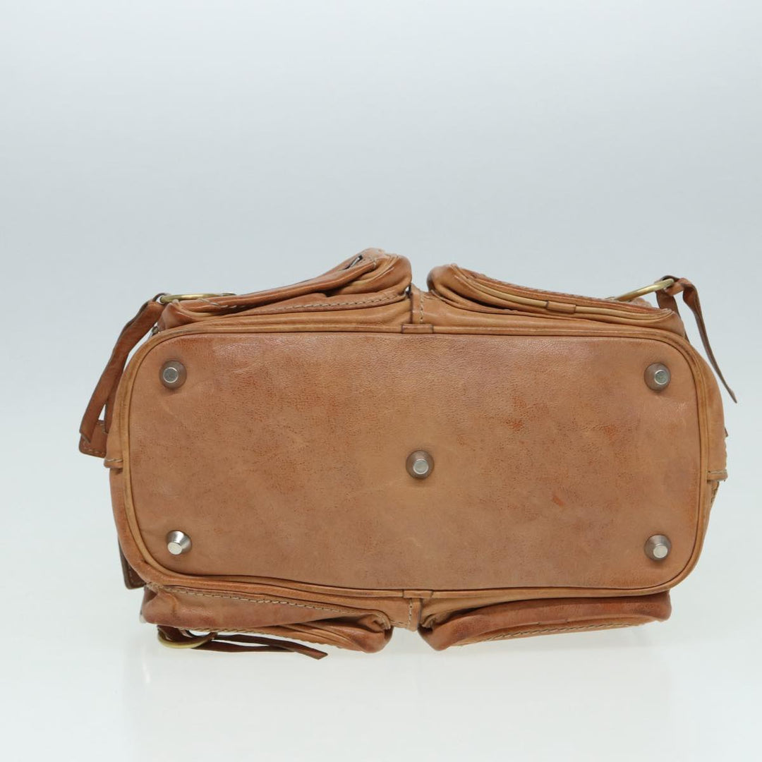 Chloe Hand Bag Leather Beige ki4666