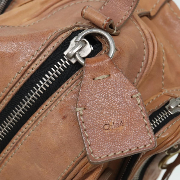 Chloe Hand Bag Leather Beige ki4666