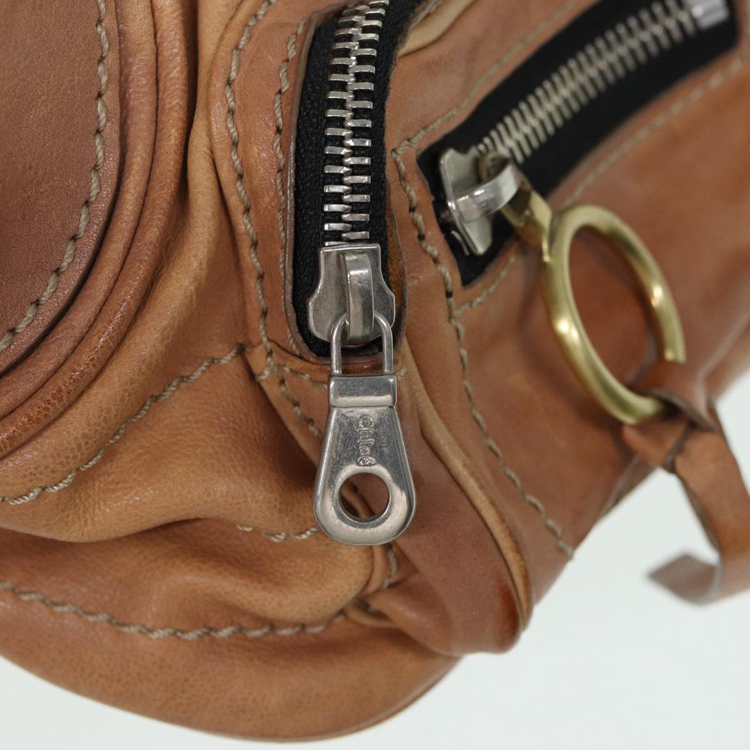 Chloe Hand Bag Leather Beige ki4666
