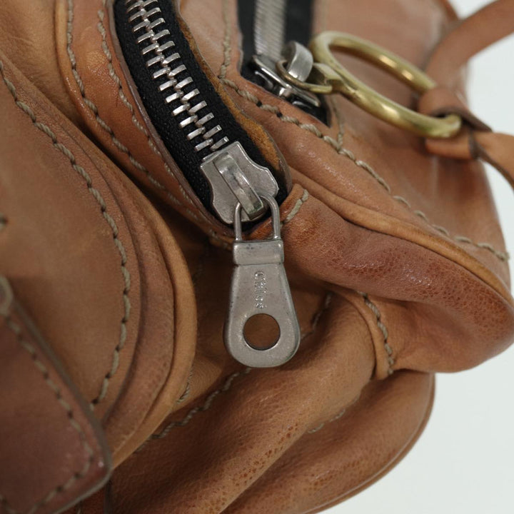 Chloe Hand Bag Leather Beige ki4666