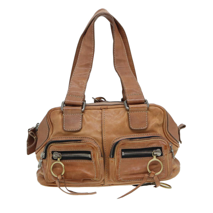 Chloe Hand Bag Leather Beige ki4666