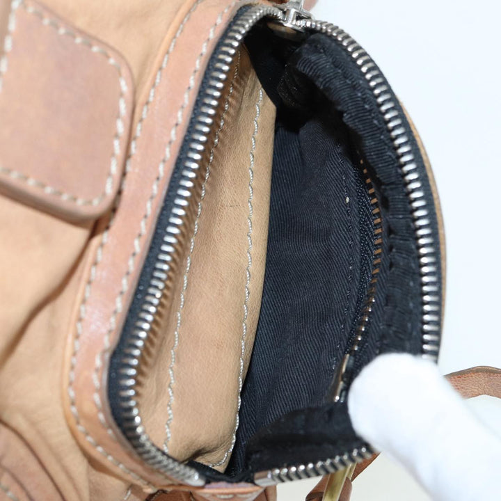Chloe Hand Bag Leather Beige ki4666