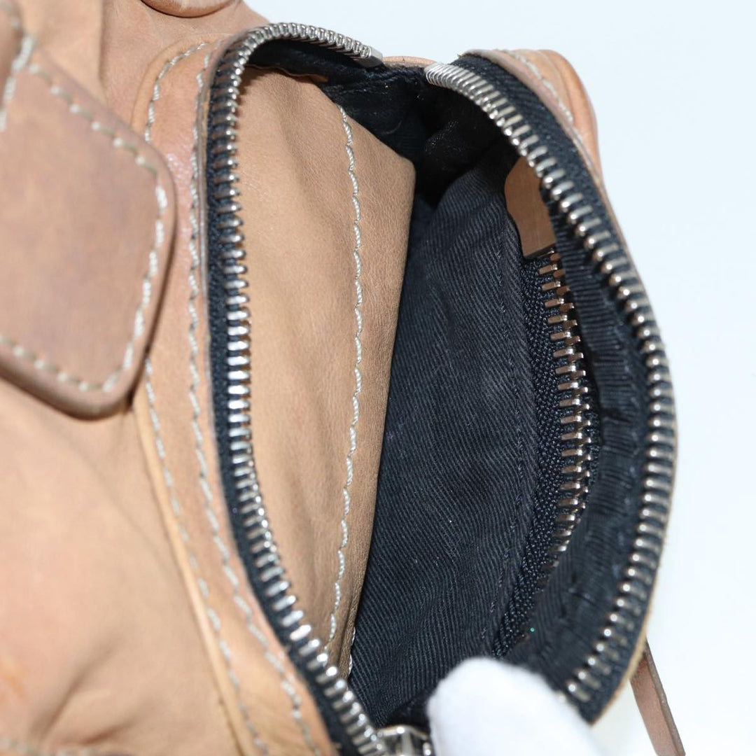 Chloe Hand Bag Leather Beige ki4666