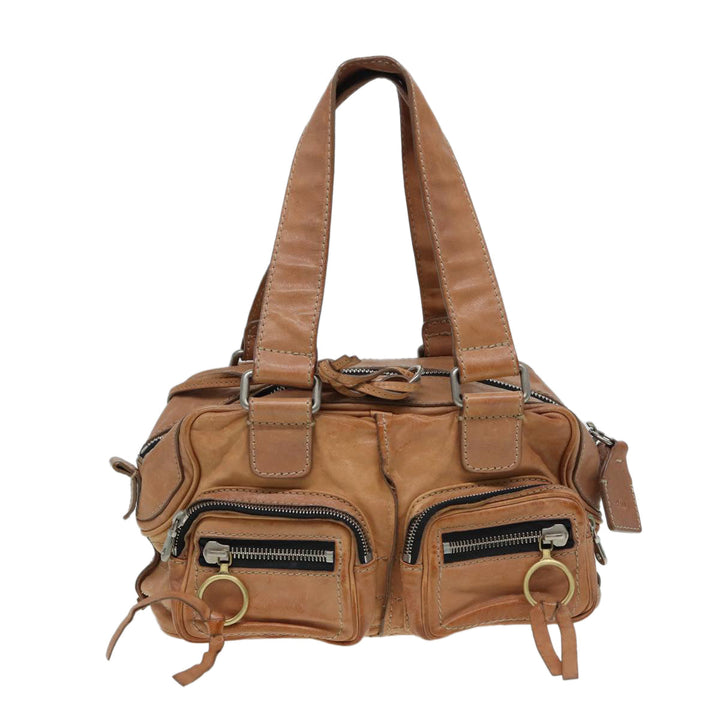 Chloe Hand Bag Leather Beige ki4666