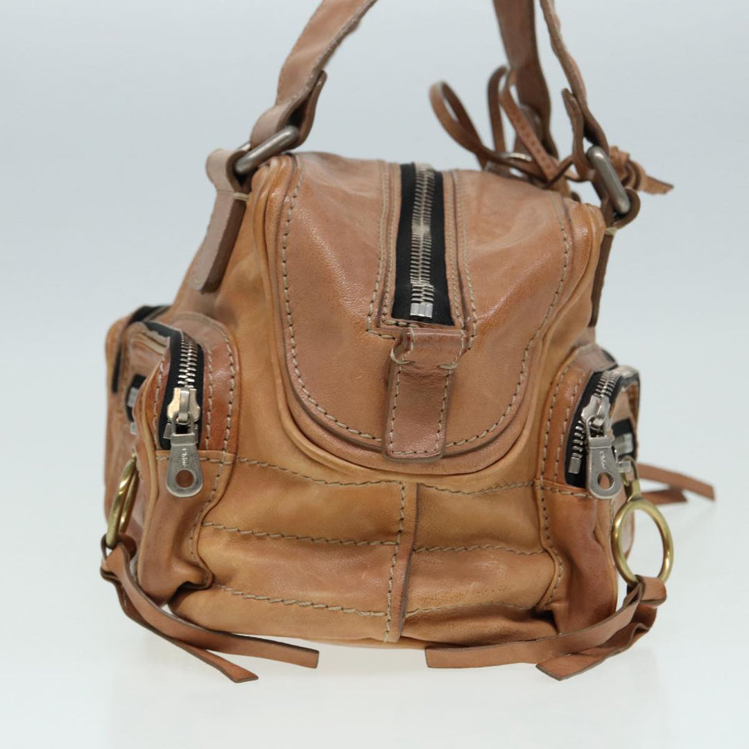 Chloe Hand Bag Leather Beige ki4666
