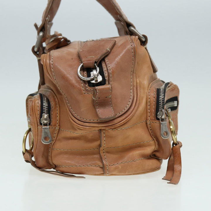 Chloe Hand Bag Leather Beige ki4666