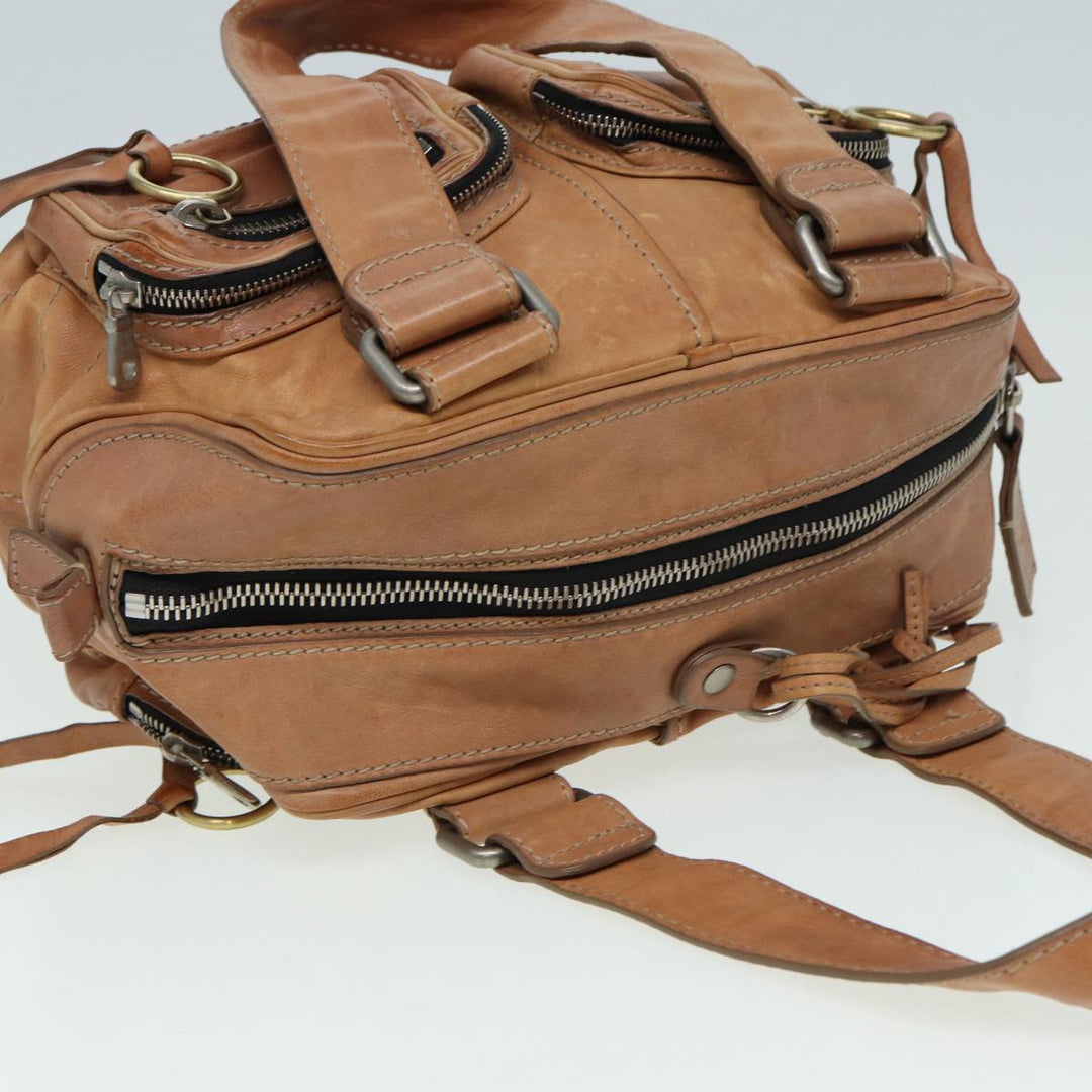Chloe Hand Bag Leather Beige ki4666
