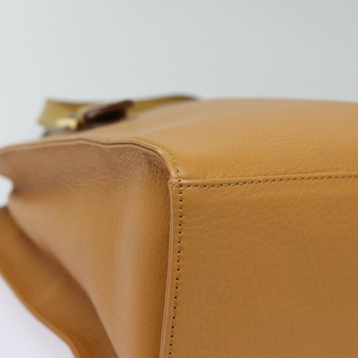 BurberrySs Nova Check Hand Bag Leather Beige Auth ki4691