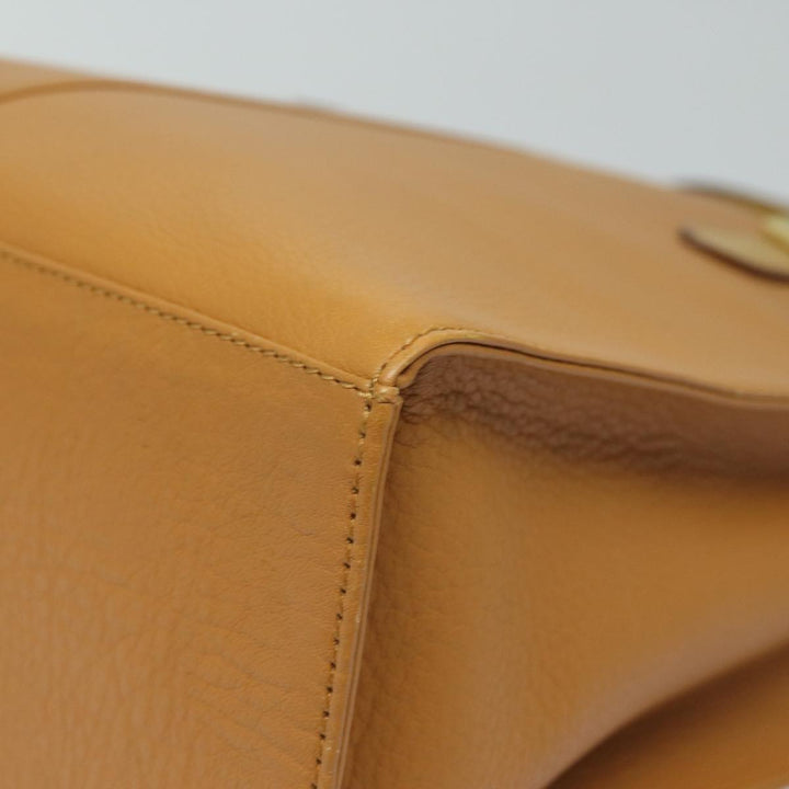 BurberrySs Nova Check Hand Bag Leather Beige Auth ki4691