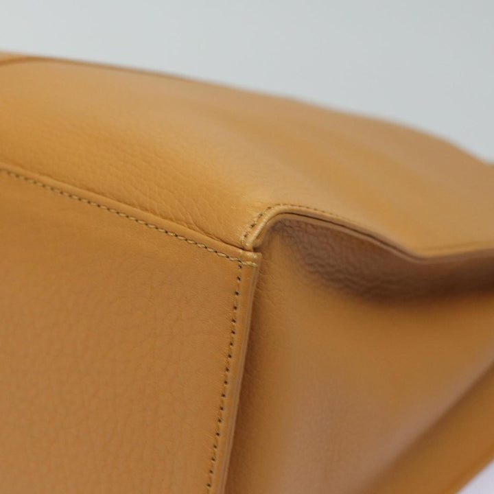 BurberrySs Nova Check Hand Bag Leather Beige Auth ki4691