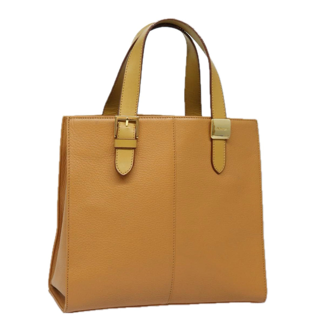 BurberrySs Nova Check Hand Bag Leather Beige Auth ki4691