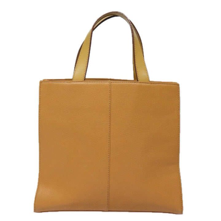BurberrySs Nova Check Hand Bag Leather Beige Auth ki4691