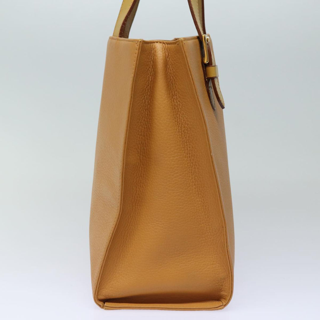 BurberrySs Nova Check Hand Bag Leather Beige Auth ki4691