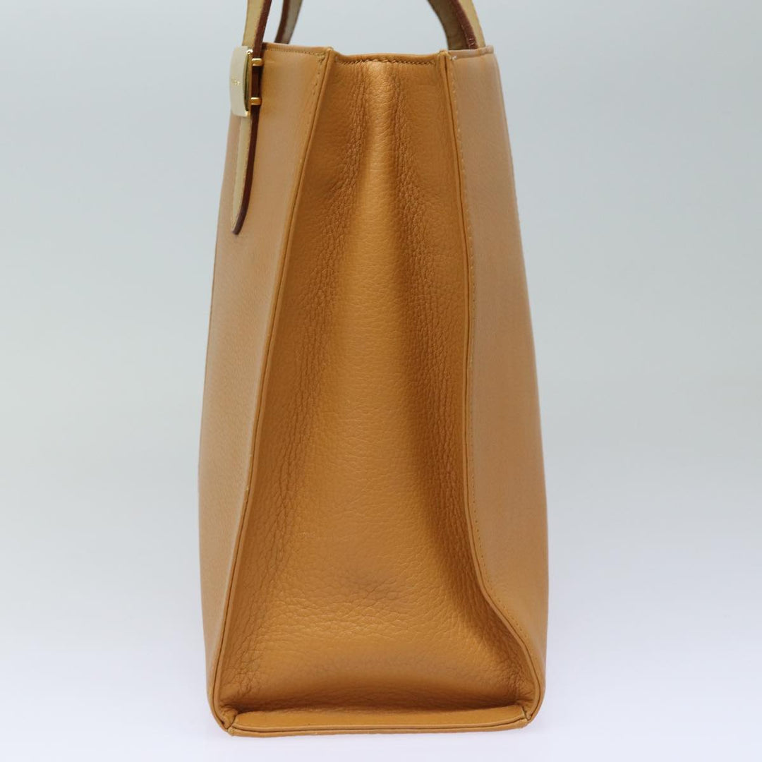 BurberrySs Nova Check Hand Bag Leather Beige Auth ki4691