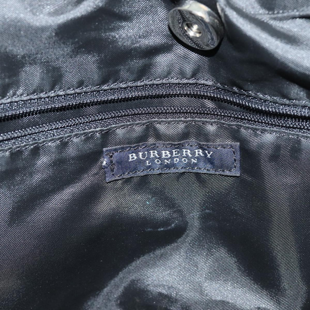 Burberry Nova Check Tote Bag Nylon Red Silver Auth ki4714